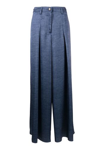 Aviù wide-leg pleated trousers - Blu