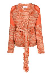 Aviù patchwork belted cardigan - Rosso