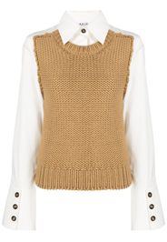 Aviù chunky-knit panelled shirt - Toni neutri