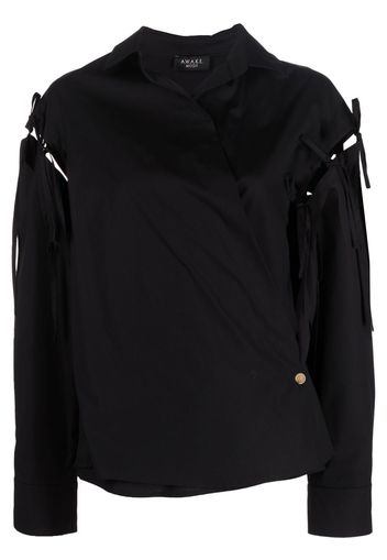 A.W.A.K.E. Mode fringed cut-out shirt - Nero