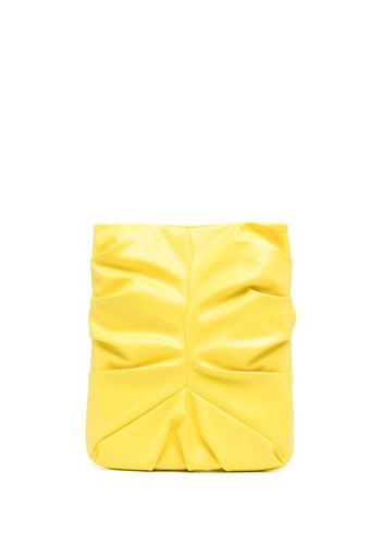 A.W.A.K.E. Mode ruched eco-leather clutch bag - Giallo