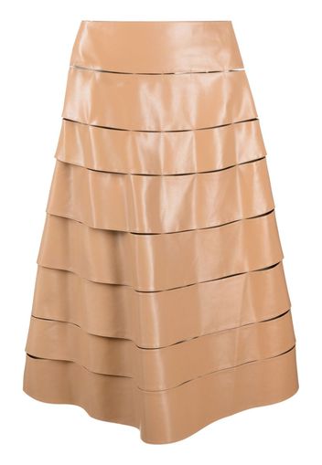 A.W.A.K.E. Mode multi-strap faux-leather A-line skirt - Toni neutri