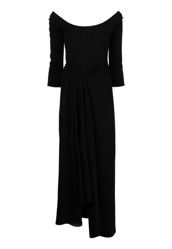 A.W.A.K.E. Mode off-shoulder draped maxi dress - Nero