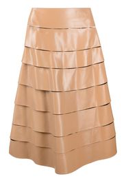 A.W.A.K.E. Mode multi-strap faux-leather A-line skirt - Toni neutri