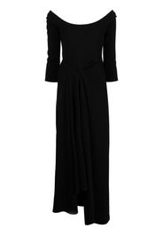 A.W.A.K.E. Mode off-shoulder draped maxi dress - Nero