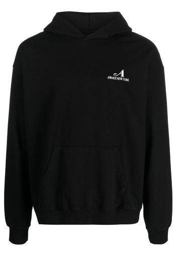 Awake NY embroidered-logo cotton hoodie - Nero