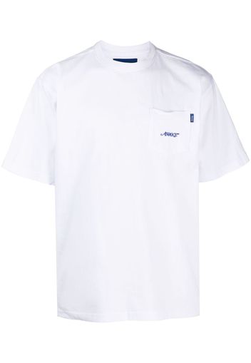 Awake NY logo-embroidered cotton T-shirt - Bianco