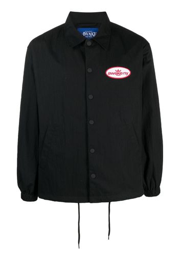 Awake NY logo-patch shirt jacket - Nero