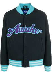 Awake NY logo-print wool-blend bomber jacket - Blu