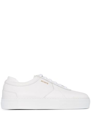 white Platform leather low top sneakers