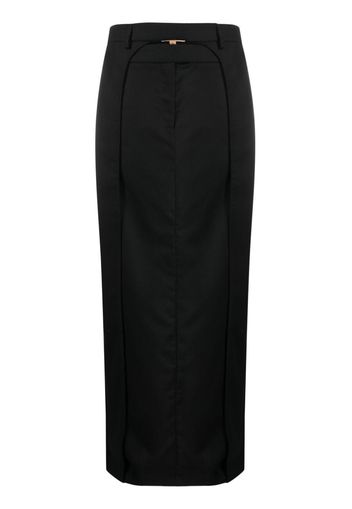 Aya Muse Fera pleated wool maxi skirt - Nero