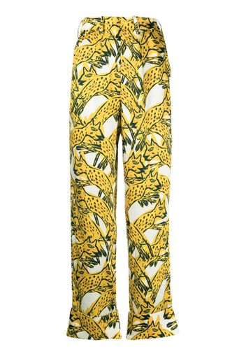 AZ FACTORY Pouncing Cheetah straight leg trousers - Toni neutri