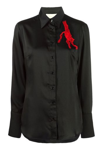 AZ FACTORY Meercat-embroidered blouse - Nero