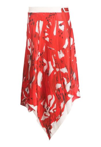 AZ FACTORY Meerkat-print midi skirt - Rosso