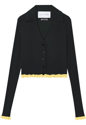 AZ FACTORY x Ester Manas ribbed cropped cardigan - Nero