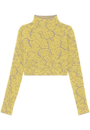 AZ FACTORY Top corto con motivo jacquard - Giallo