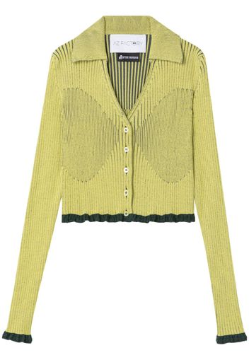 AZ FACTORY Cardigan crop a coste - Verde