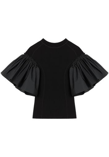 AZ FACTORY Top girocollo con ruches - Nero