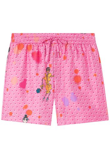 AZ FACTORY polka-dot print drawstring shorts - Rosa