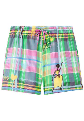 AZ FACTORY Chromatic Love print shorts - Verde