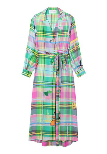 AZ FACTORY check-print wrapped dress - Multicolore