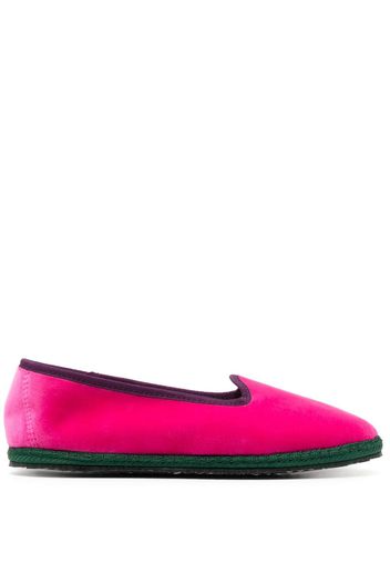 AZ FACTORY contrasting-trim velvet slippers - Rosa