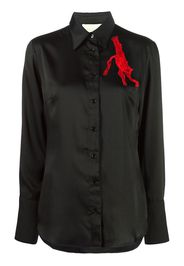 AZ FACTORY Meercat-embroidered blouse - Nero