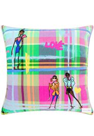 AZ FACTORY illustration-print velvet cushion - Rosa