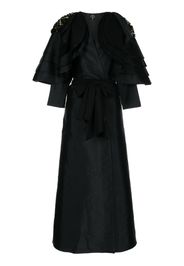 AZZALIA sequin-embellished belted cape - Nero