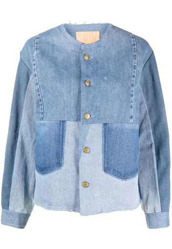 B SIDES Giacca denim Lou patchwork - Blu