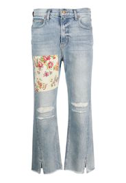 B SIDES cropped distressed-effect jeans - Blu