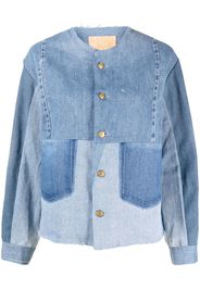 B SIDES Giacca denim Lou patchwork - Blu