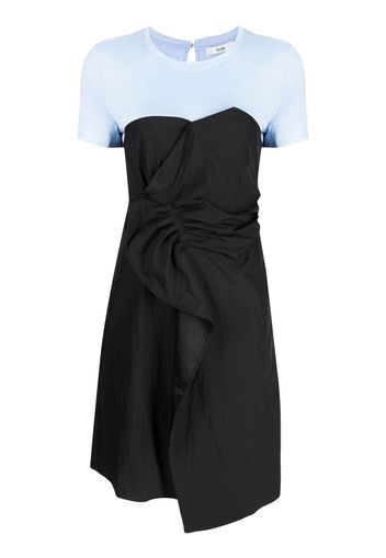 b+ab layered ruffle-detail T-shirt dress - Nero