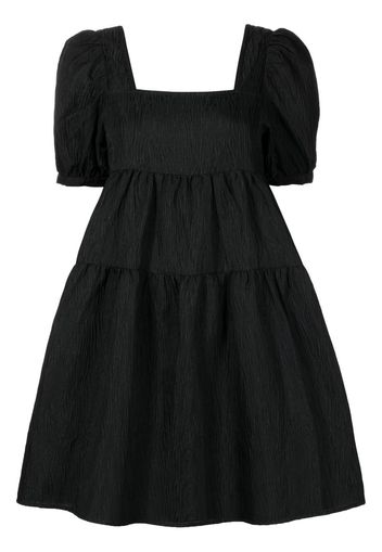 b+ab tiered square-neck mini dress - Nero