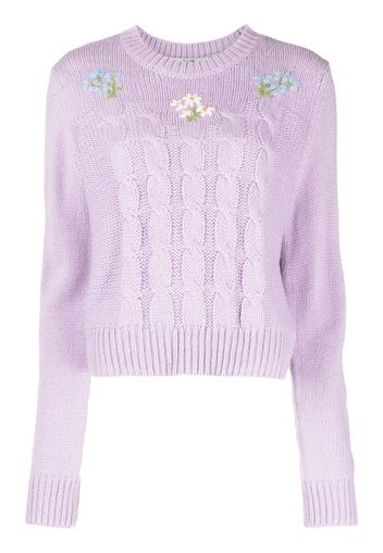 b+ab embroidered cable-knit jumper - Viola