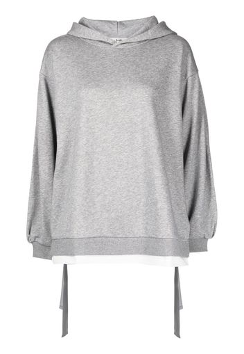 b+ab side-tie cotton hoodie - Grigio