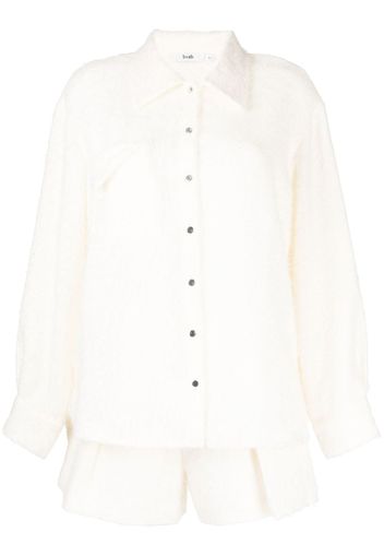 b+ab textured button-up shirt - Bianco