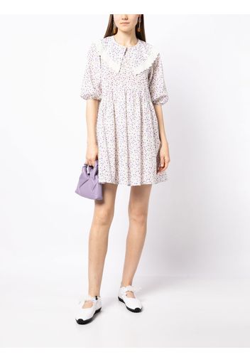 b+ab bib-collar floral-printed mini dress - Toni neutri