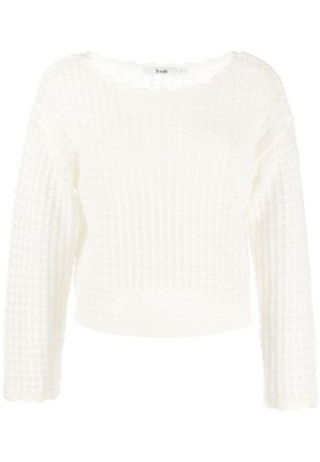 b+ab open-knit long-sleeve jumper - Bianco