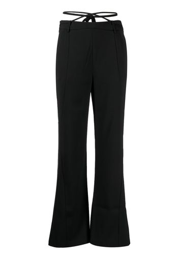 b+ab rear-tie-fastening flared trousers - Nero