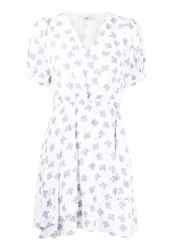 b+ab bow-print wrap-design dress - Bianco