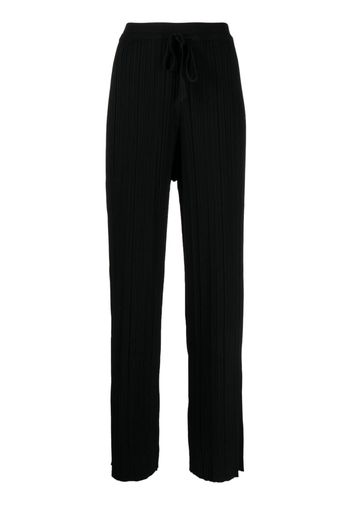 b+ab crepe-texture high-waisted trousers - Nero