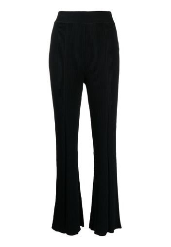 b+ab flared ribbed-knit trousers - Nero