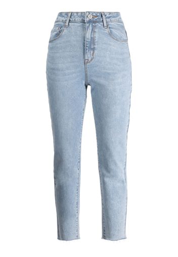 b+ab light-wash raw-cut cropped jeans - Blu