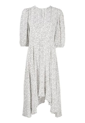 b+ab asymmetric polka dot midi dress - Bianco