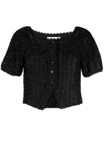 b+ab Blusa con collo squadrato - Nero