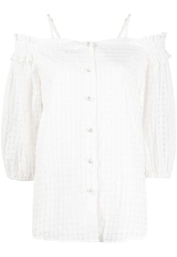 b+ab ruffled-detailing off-shoulder blouse - Bianco