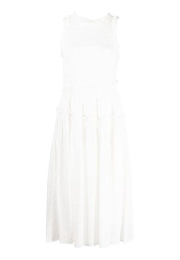 b+ab ruffled pleated dress - Bianco