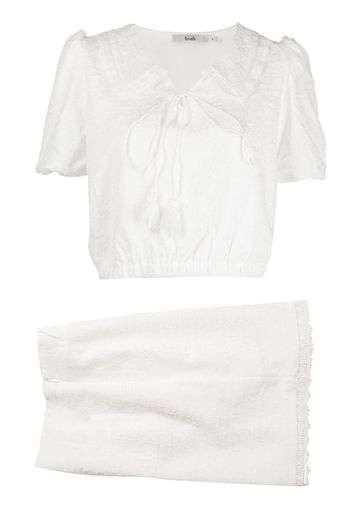 b+ab lace-trim top & skirt set - Bianco