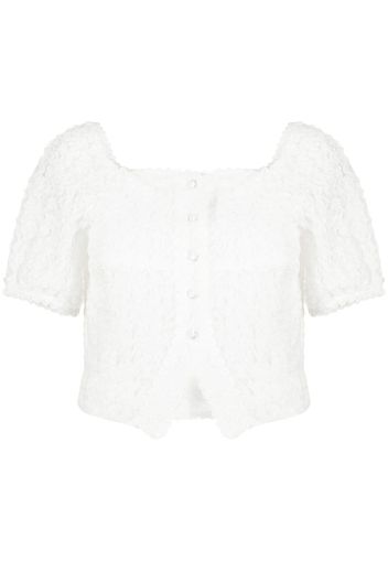 b+ab textured square-neck shirt - Bianco